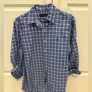 Polo, Ralph Lauren, blue and white checked shirt